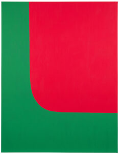 Ölbild in Grün und Rot