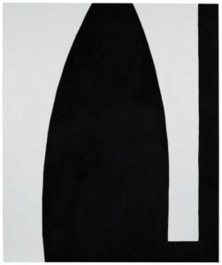 Ölbild, schwarz mit weißem Hintergrund