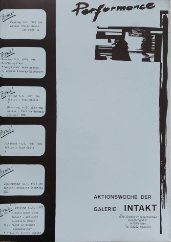 Titelseite Heft Performance INTAKT 1983