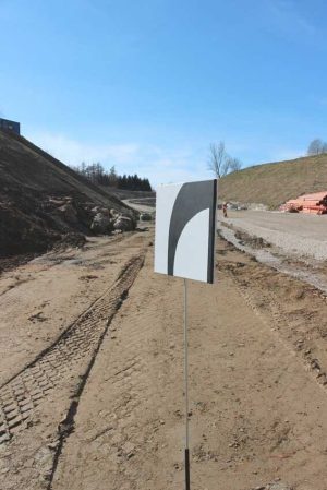 painting and highway exit construction