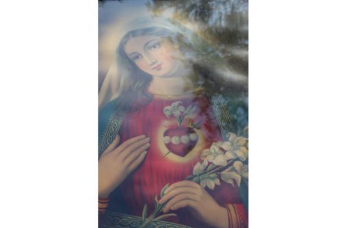 Foto Heiligenbild Maria verzerrt